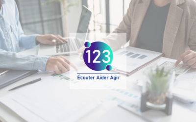 Refonte de l’identité visuelle — 1 2 3 Écouter Aider Agir